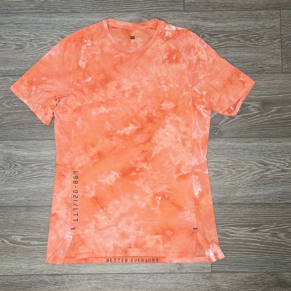 Lululemon Always Agile Short Sleeve - Men's Orange Tie-Dye T-Shirt